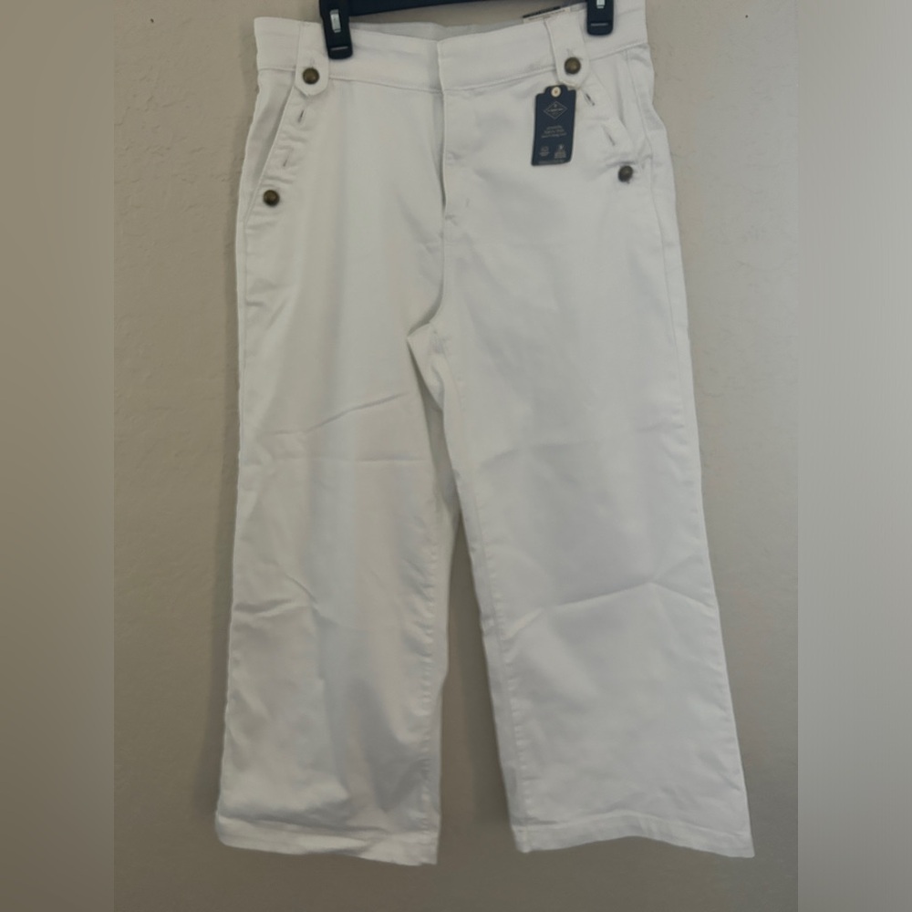 Women’s brand new 12 white petite wide leg high rise jeans